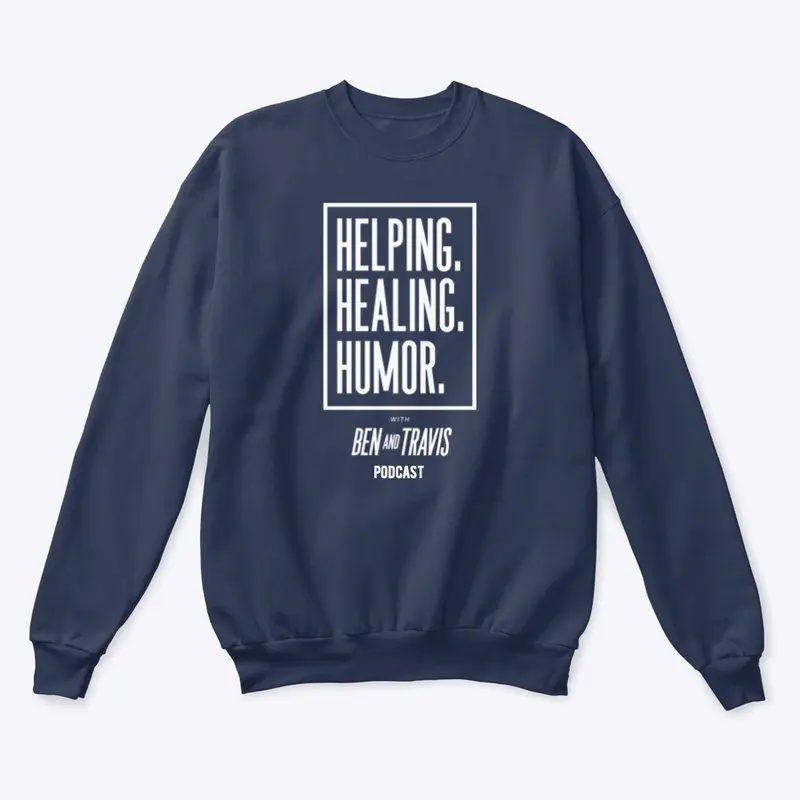 Helping Healing Humor White Logo