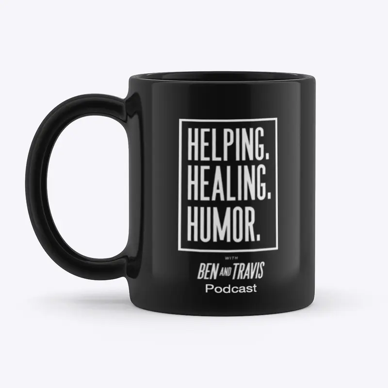 The Helping Healing Humor Black Mug